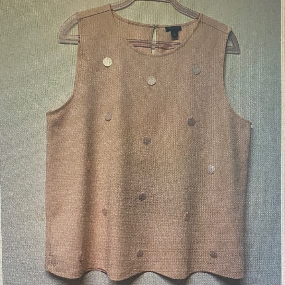 Sleeveless Polka Dot Shell Top - Blush